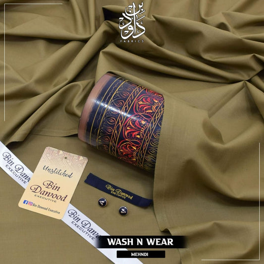 Mehndi Men's Unstitched Wash & Wear Shalwar Kameez Fabric