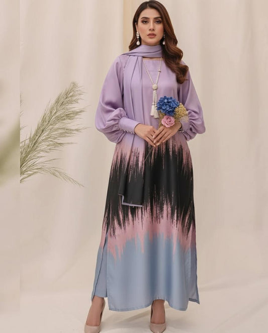 LULUSAR Digital Printed Shamooz Silk 3PC Suit – Premium Silk Collection