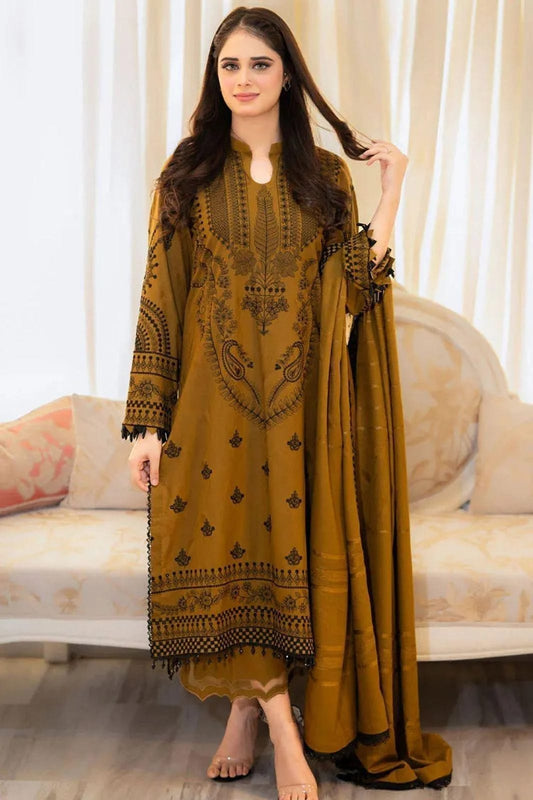 Premium Air-Jet Dhanak 3PC Heavy Embroidered Suit – Urge | Winter Collection 2026-27