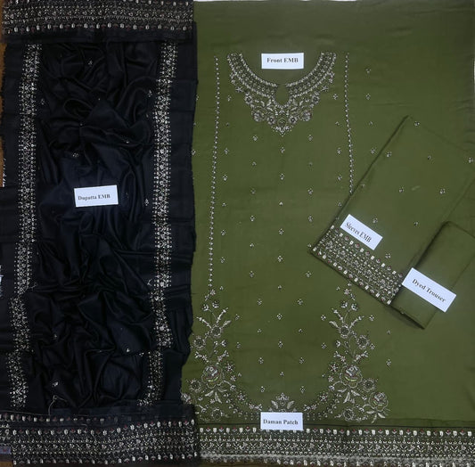 Premium Air-Jet Dhanak 3PC Embroidered Suit – Batik | Winter Collection 2026-27