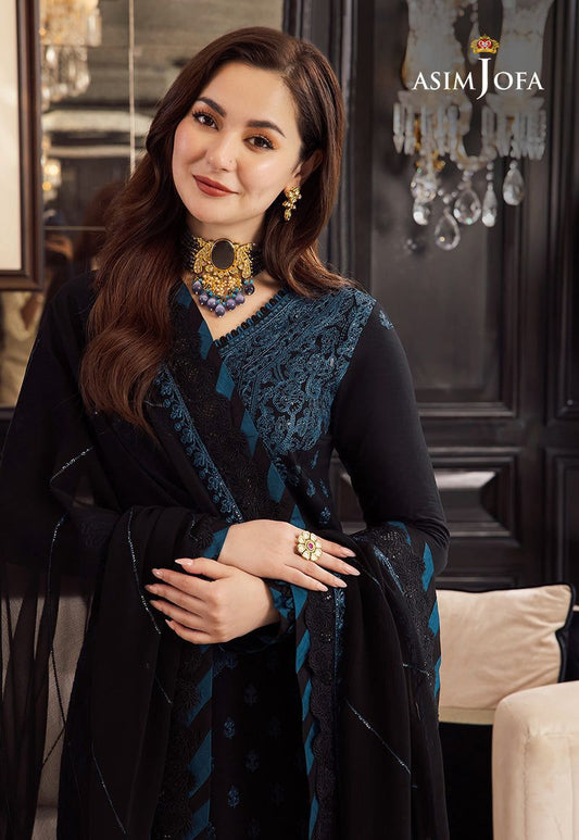 ASIM JOFA Premium Air-Jet Lawn 3PC Embroidered Suit with Chiffon Dupatta – Sale Collection 2026