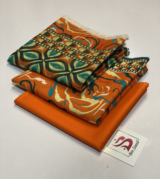 Bin Saeed Fresh Summer Prints 3PC Lawn Suit with Bana Dora Dupatta – Summer Collection 2026