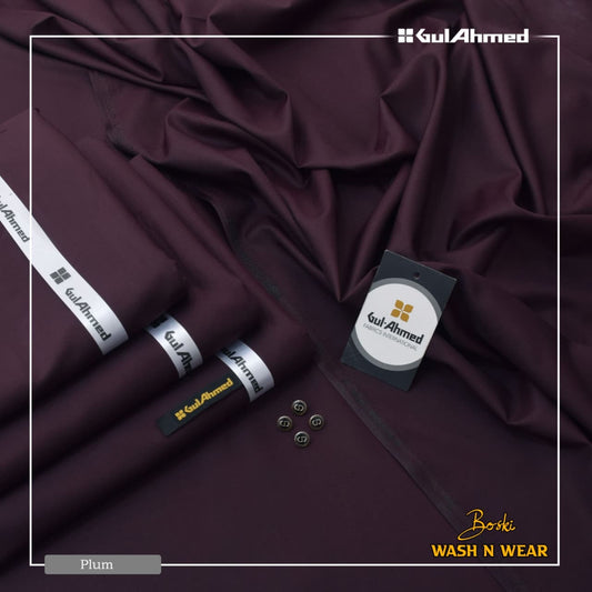 GUL AHMED Men’s Luxury Boski Wash & Wear Unstitched Suit | Collection 2026
