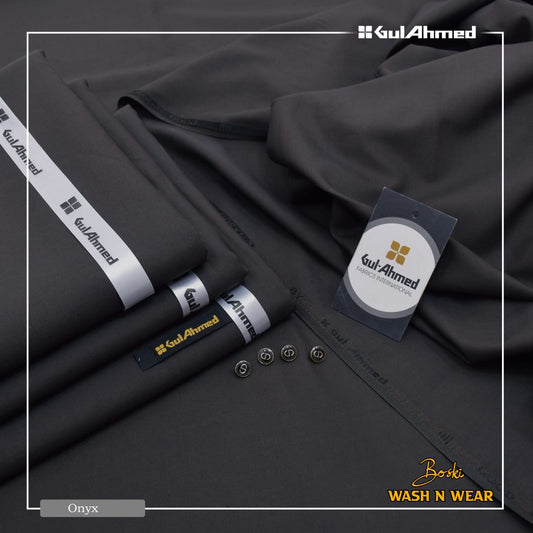 GUL AHMED Men’s Luxury Boski Wash & Wear Unstitched Suit | Collection 2026