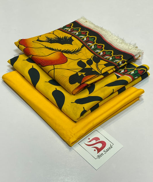 Bin Saeed Fresh Summer Prints 3PC Lawn Suit with Bana Dora Dupatta – Summer Collection 2026