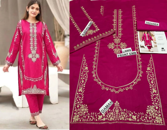 Premium Lawn 2PC Embroidered Suit – Summer Collection 2026