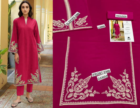 Premium Lawn 2PC Embroidered Suit – Summer Collection 2026
