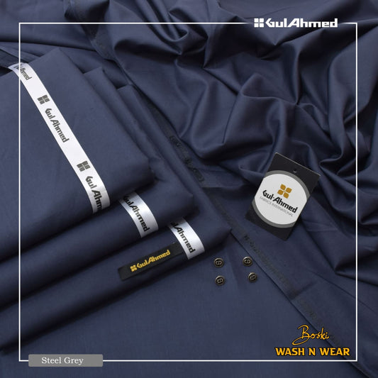 GUL AHMED Men’s Luxury Boski Wash & Wear Unstitched Suit | Collection 2026