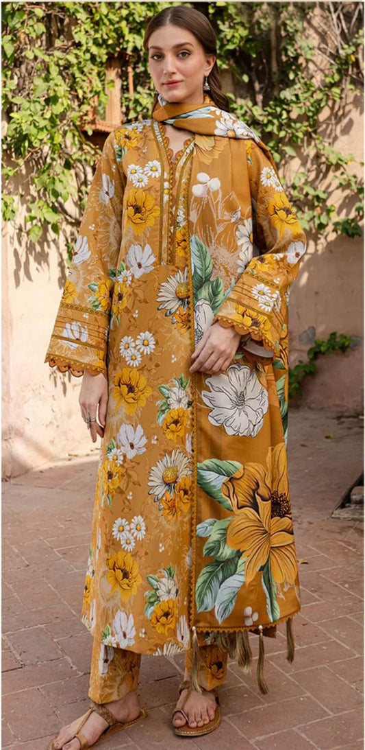 Digital Printed Lawn 3PC Suit with Chiffon Dupatta – Summer Collection 2026