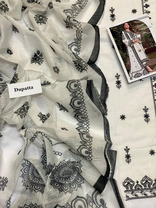 Off-White Ethnic Mandala Embroidered Lawn Collection