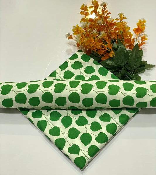 Green Botanical Heart-Leaf Printed Cotton / Lawn Co-Ord Fabric Set