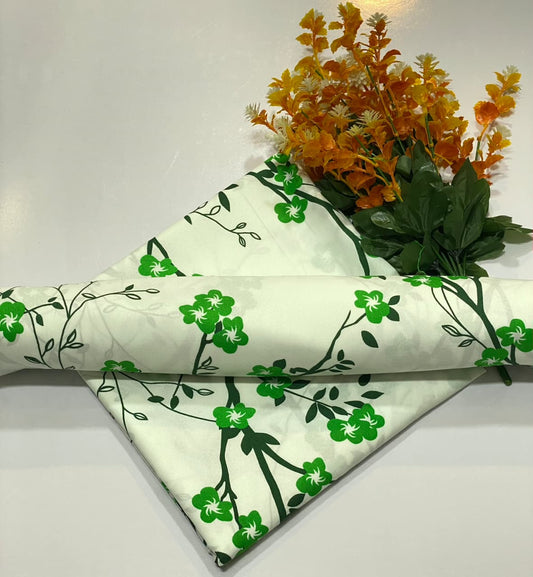 Fresh Meadow Green Botanical Floral Printed 2 Pc Lawn Set