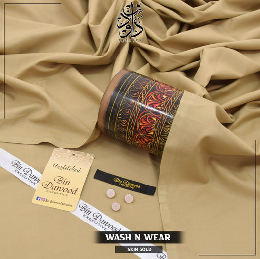 Skin Gold Men's Unstitched Wash & Wear Shalwar Kameez Fabric