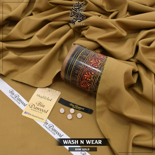 Raw Gold Men's Unstitched Wash & Wear Shalwar Kameez Fabric