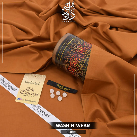 Rust Men's Unstitched Wash & Wear Shalwar Kameez Fabric