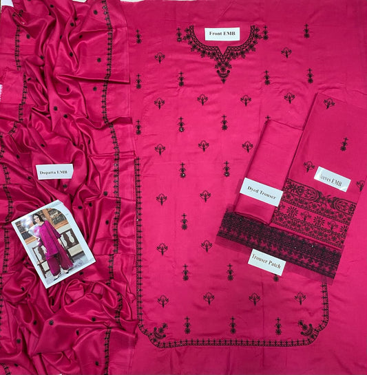Premium Air-Jet Dhanak 3PC Heavy Embroidered Suit – Batik | Winter Collection 2026-27
