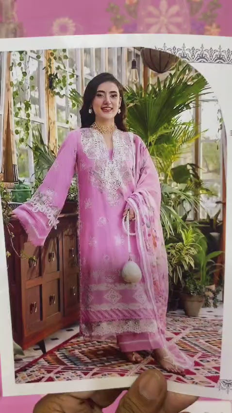 ELAF Premium Airjet Lawn 3PC Heavy Embroidered Suit with Chiffon Printed Dupatta – Summer Collection 2026