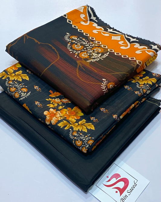 Bin Saeed Fresh Summer Prints 3PC Lawn Suit with Bana Dora Dupatta – Summer Collection 2026