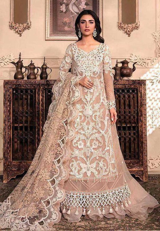 MARIA B Organza & Silk Heavy Embroidered 3PC Suit – Premium Collection