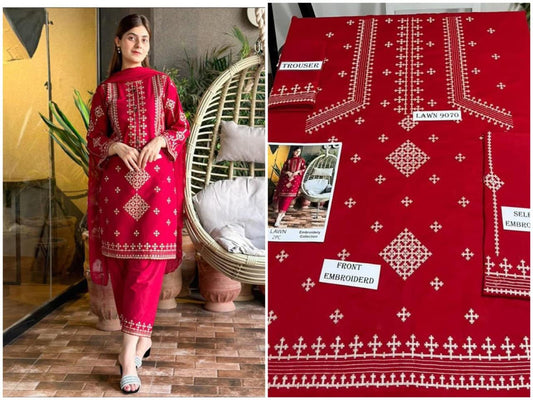 Premium Lawn 2PC Embroidered Suit – Summer Collection 2026