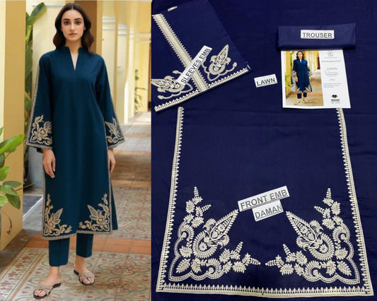 Premium Lawn 2PC Embroidered Suit – Summer Collection 2026