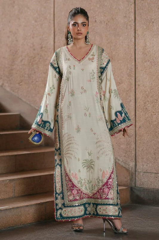 ETHNIC Inspired Premium Kaftan Silk 2PC Heavy Embroidered Suit – Festive Collection