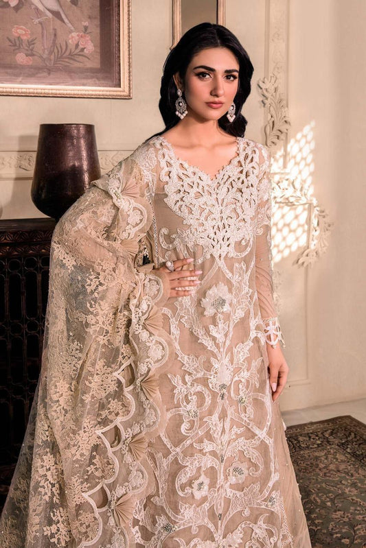 MARIA B Organza & Silk Heavy Embroidered 3PC Suit – Premium Collection