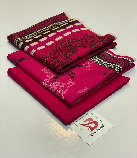 Bin Saeed Fresh Summer Prints 3PC Lawn Suit with Bana Dora Dupatta – Summer Collection 2026