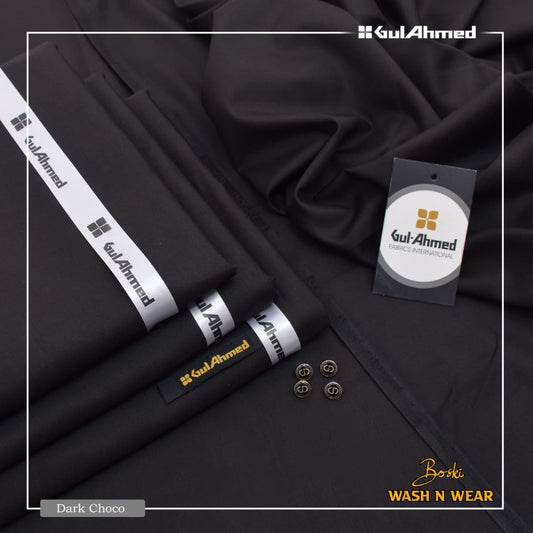 GUL AHMED Men’s Luxury Boski Wash & Wear Unstitched Suit | Collection 2026