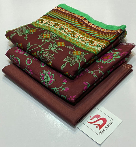 Bin Saeed Fresh Summer Prints 3PC Lawn Suit with Bana Dora Dupatta – Summer Collection 2026