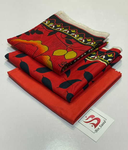 Bin Saeed Fresh Summer Prints 3PC Lawn Suit with Bana Dora Dupatta – Summer Collection 2026