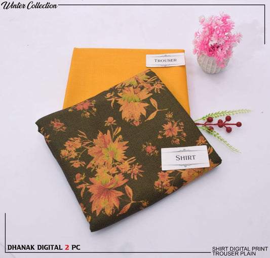 Mubashar Shafique Fabrics | Winter Digital Print Dhanak 2PC Suit