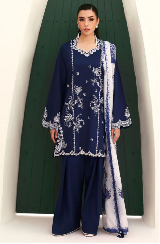 SAFA NOOR 3PC Casual Winter Suit – Premium Air-Jet Dhanak | Winter Collection 2026-27