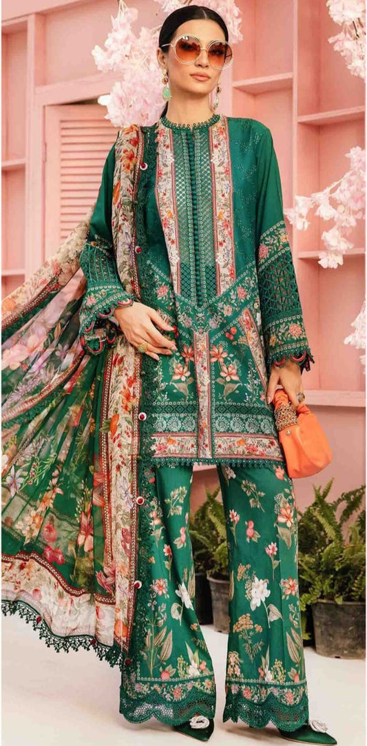 Digital Printed Lawn 3PC Suit with Chiffon Dupatta – Summer Collection 2026