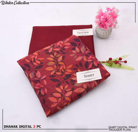 Mubashar Shafique Fabrics | Winter Digital Print Dhanak 2PC Suit