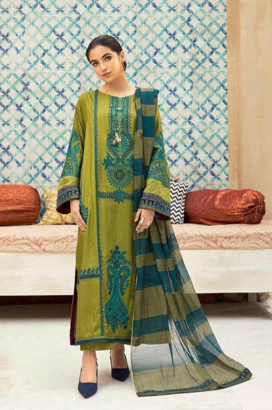 MARIA B Premium Airjet Lawn 3PC Heavy Embroidered Suit with Swiss Voil Digital Print Dupatta – Summer Collection 2026