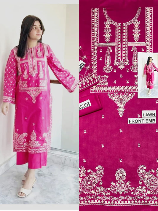 Premium Lawn 2PC Embroidered Suit – Summer Collection 2026