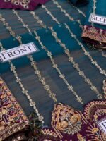 Baroque Unstitched Replica – Premium Organza 3PC Embroidered Suit with Shamooz Silk Trouser - Image 6