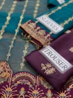 Baroque Unstitched Replica – Premium Organza 3PC Embroidered Suit with Shamooz Silk Trouser - Image 4