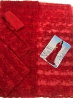 Indian Stylish Saree – Imported Net Saree with 3D Flowers & Thread Embroidery (Available in Red & Maroon) - Image 4