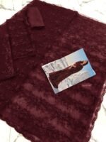 Indian Stylish Saree – Imported Net Saree with 3D Flowers & Thread Embroidery (Available in Red & Maroon) - Image 2