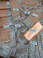 Maria.B Bridal Wedding Edition – Luxury Net Embroidered Maxi with Silk Trouser & Dupatta (6 Colors Available) - Image 11