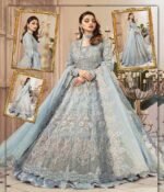 Maria.B Bridal Wedding Edition – Luxury Net Embroidered Maxi with Silk Trouser & Dupatta (6 Colors Available)