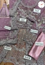 Maria.B Bridal Wedding Edition – Luxury Net Embroidered Maxi with Silk Trouser & Dupatta (6 Colors Available) - Image 8