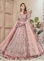 Maria.B Bridal Wedding Edition – Luxury Net Embroidered Maxi with Silk Trouser & Dupatta (6 Colors Available) - Image 7