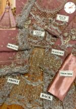 Maria.B Bridal Wedding Edition – Luxury Net Embroidered Maxi with Silk Trouser & Dupatta (6 Colors Available) - Image 6