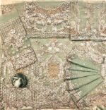 Maria.B Bridal Wedding Edition – Luxury Net Embroidered Maxi with Silk Trouser & Dupatta (6 Colors Available) - Image 4