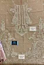 Jhil Mil Chiffon Collection – 3PC Fully Embroidered Spangle Work Suit with Net Dupatta & Malai Trouser - Image 4