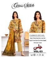 Cross Stitch Chilmaan – 3PC Digital Printed Bana Dora Suit with Fancy Dupatta & Plain Trouser - Image 8