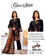 Cross Stitch Chilmaan – 3PC Digital Printed Bana Dora Suit with Fancy Dupatta & Plain Trouser - Image 4